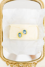 Olivia Statement Earrings Oval - Amalfi Blue