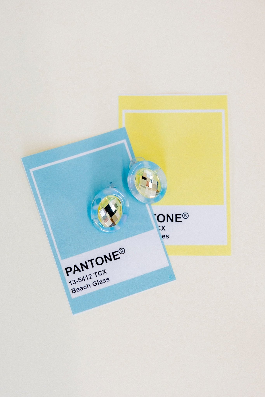 Olivia Statement Earrings Oval -  Lemon Drop