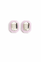 Olivia Statement Earrings Rectangle - Frosted Lilac