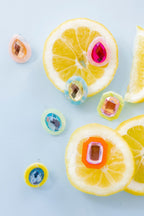 Olivia Statement Earrings Rectangle - Pink Grapefruit