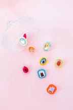 Olivia Statement Earrings Teardrop - Pink Cherry Blossom