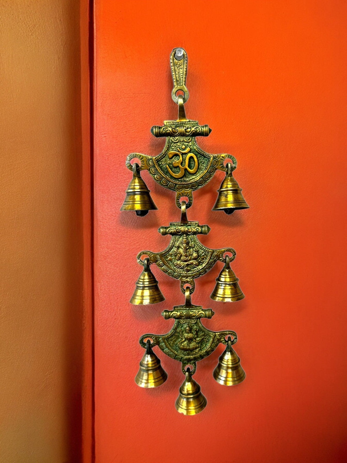 Om, Ganesha & Laxmi Hanging Bells Mandir items La Vie Bien Om, Ganesha & Laxmi Hanging Bells