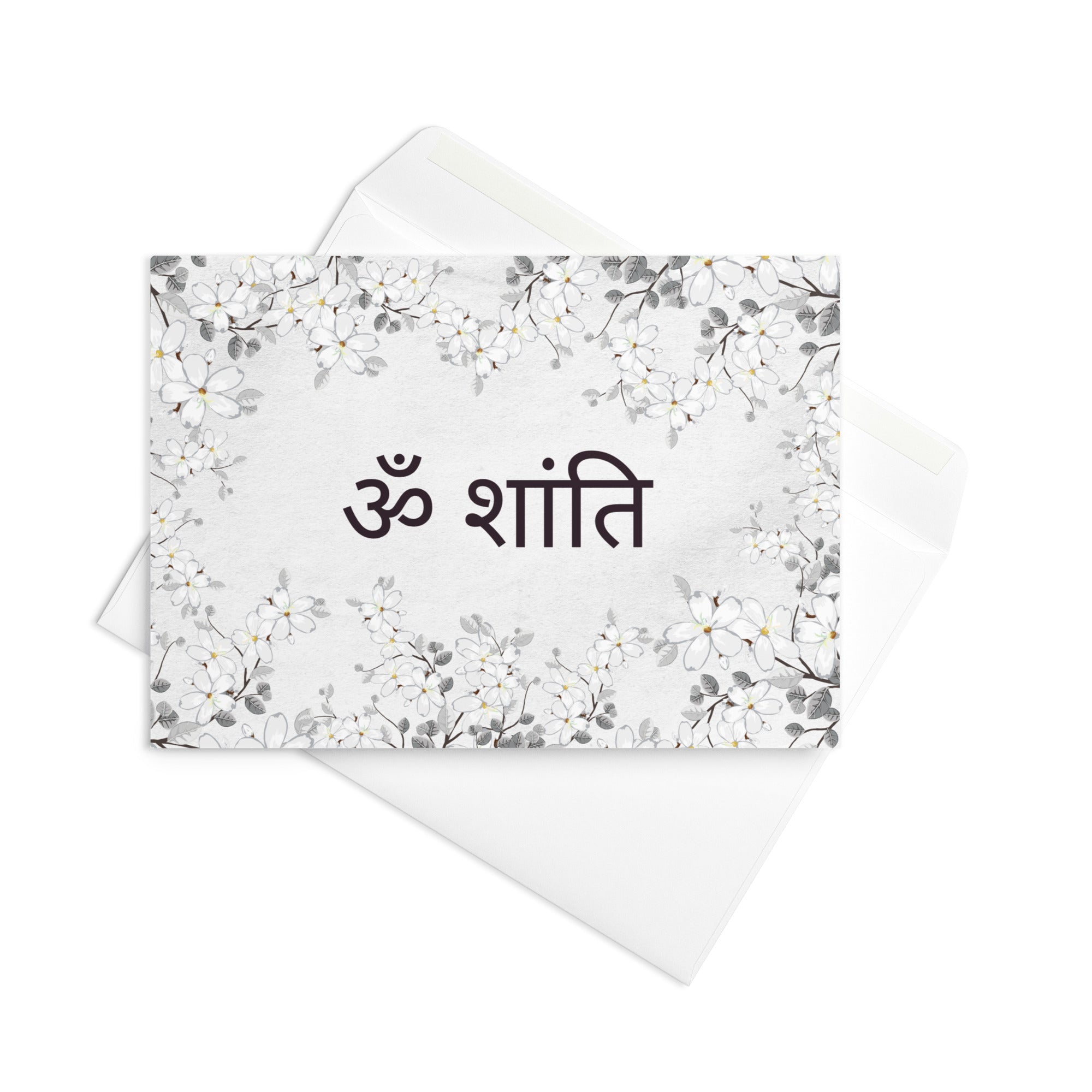 Om Shanti ॐ शांति Greeting card, Hindi script, blank inside with envelope Greeting card La Vie Bien Om Shanti ॐ शांति Greeting card, Hindi script, blank inside with envelope