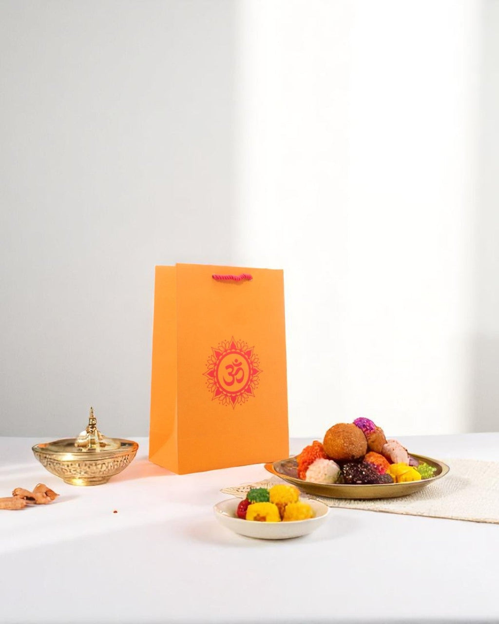 OM Symbol Printed Paper Bag, Set of 10 Favors & Return Gifts La Vie Bien OM Symbol Printed Paper Bag, Set of 10