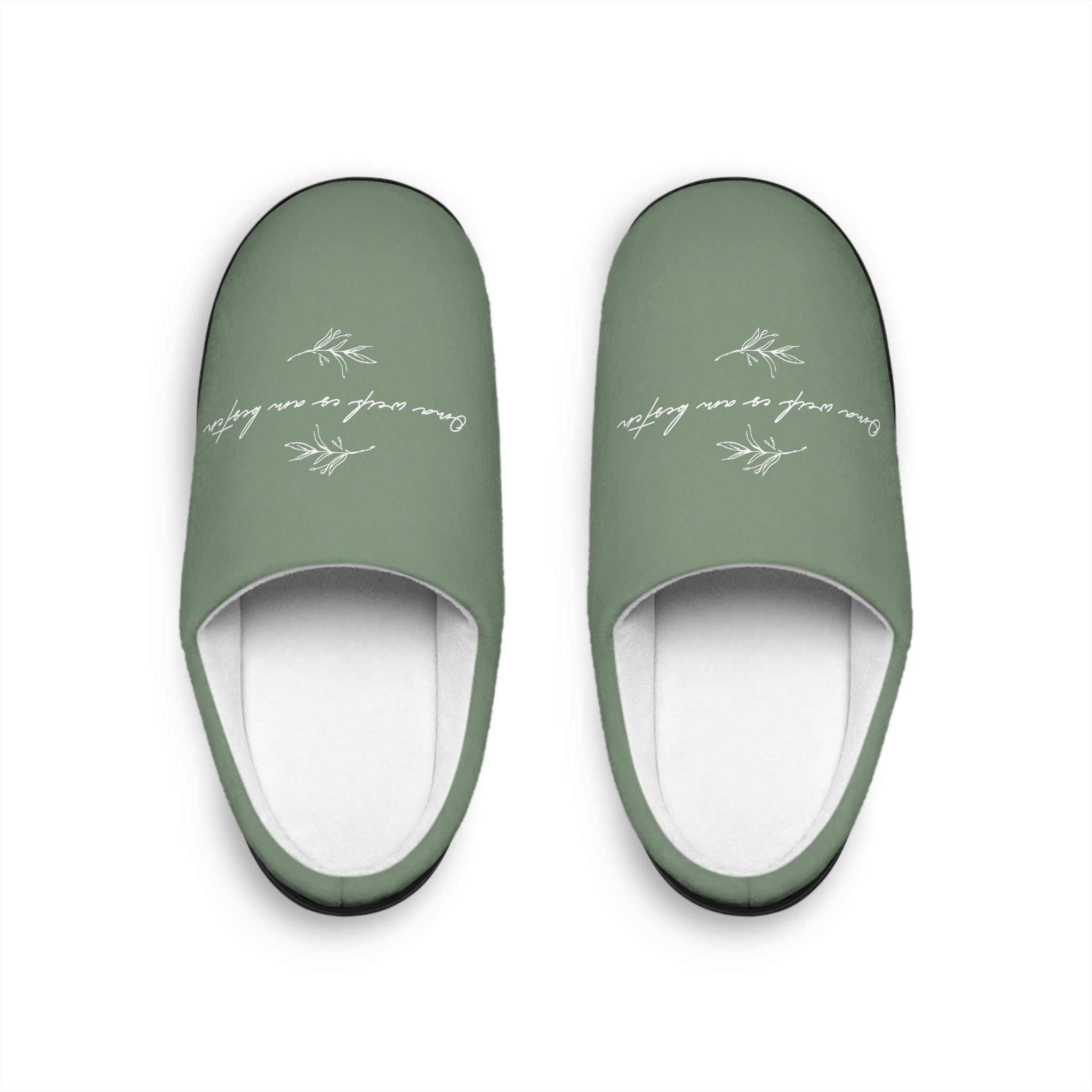 Oma weiß es am besten sage green slippers Slippers La Vie Bien Oma weiß es am besten sage green slippers