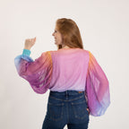 Ombre Plunge Billowy Long Sleeve Bodysuit Short Sleeve & Sleeveless Tunic & Tanks La Vie Bien Ombre Plunge Billowy Long Sleeve Bodysuit