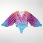 Ombre Plunge Billowy Long Sleeve Bodysuit Short Sleeve & Sleeveless Tunic & Tanks La Vie Bien Ombre Plunge Billowy Long Sleeve Bodysuit