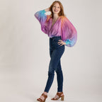 Ombre Plunge Billowy Long Sleeve Bodysuit Short Sleeve & Sleeveless Tunic & Tanks La Vie Bien Ombre Plunge Billowy Long Sleeve Bodysuit