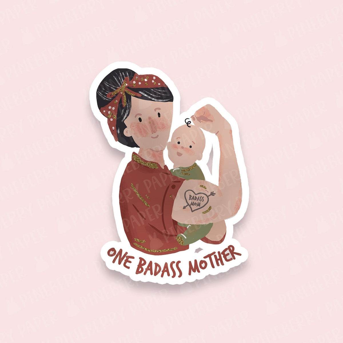 One Badass Mom Vinyl Sticker La Vie Bien One Badass Mom Vinyl Sticker