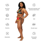 One Love Reggae All Over Print Recycled String Bikini All - Over Print Recycled String Bikini La Vie Bien One Love Reggae All Over Print Recycled String Bikini