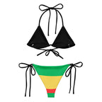 One Love Reggae All Over Print Recycled String Bikini All - Over Print Recycled String Bikini La Vie Bien One Love Reggae All Over Print Recycled String Bikini