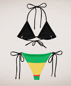 One Love Reggae All Over Print Recycled String Bikini All - Over Print Recycled String Bikini La Vie Bien One Love Reggae All Over Print Recycled String Bikini