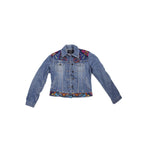 One - of - a - Kind Embroidered Tween Flower Denim Fringe Jacket - Thailand Apparel La Vie Bien One - of - a - Kind Embroidered Tween Flower Denim Fringe Jacket - Thailand