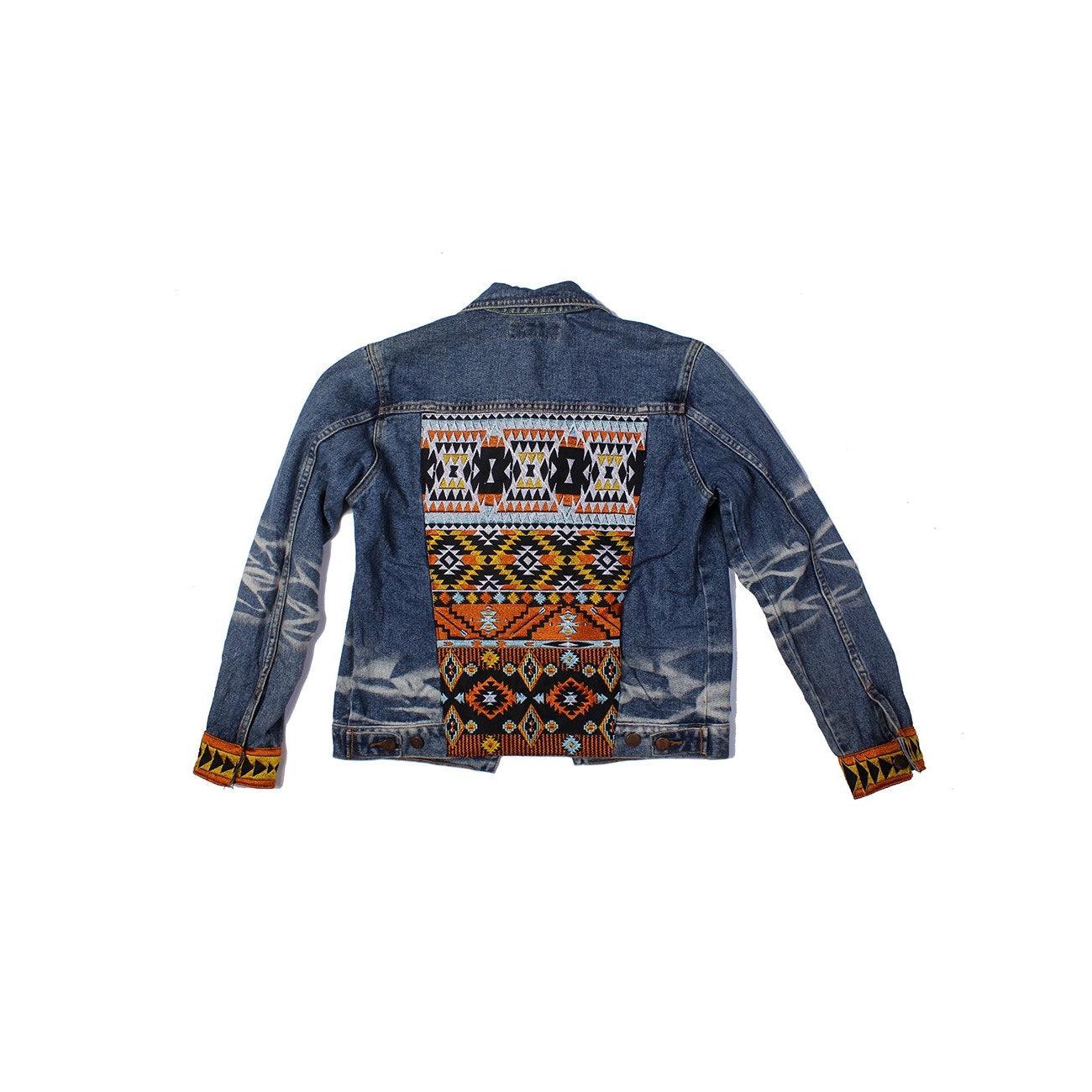 One - of - a - Kind Embroidered Tween Flower Denim Fringe Jacket - Thailand Apparel La Vie Bien One - of - a - Kind Embroidered Tween Flower Denim Fringe Jacket - Thailand