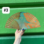 One of a Kind Hand Painted Marbled Wooden Fans - 15 Styles by The Bullish Store