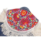 One of Kind Demin Embroidered Vest with Upcycled Hmong Fabrics - Thailand Apparel La Vie Bien One of Kind Demin Embroidered Vest with Upcycled Hmong Fabrics - Thailand
