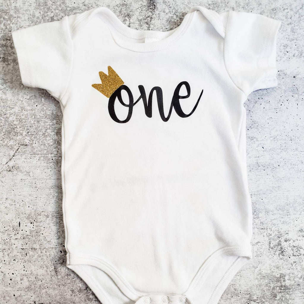 ONE Year Old Short Sleeve Baby Bodysuit Kids' Clothes La Vie Bien ONE Year Old Short Sleeve Baby Bodysuit