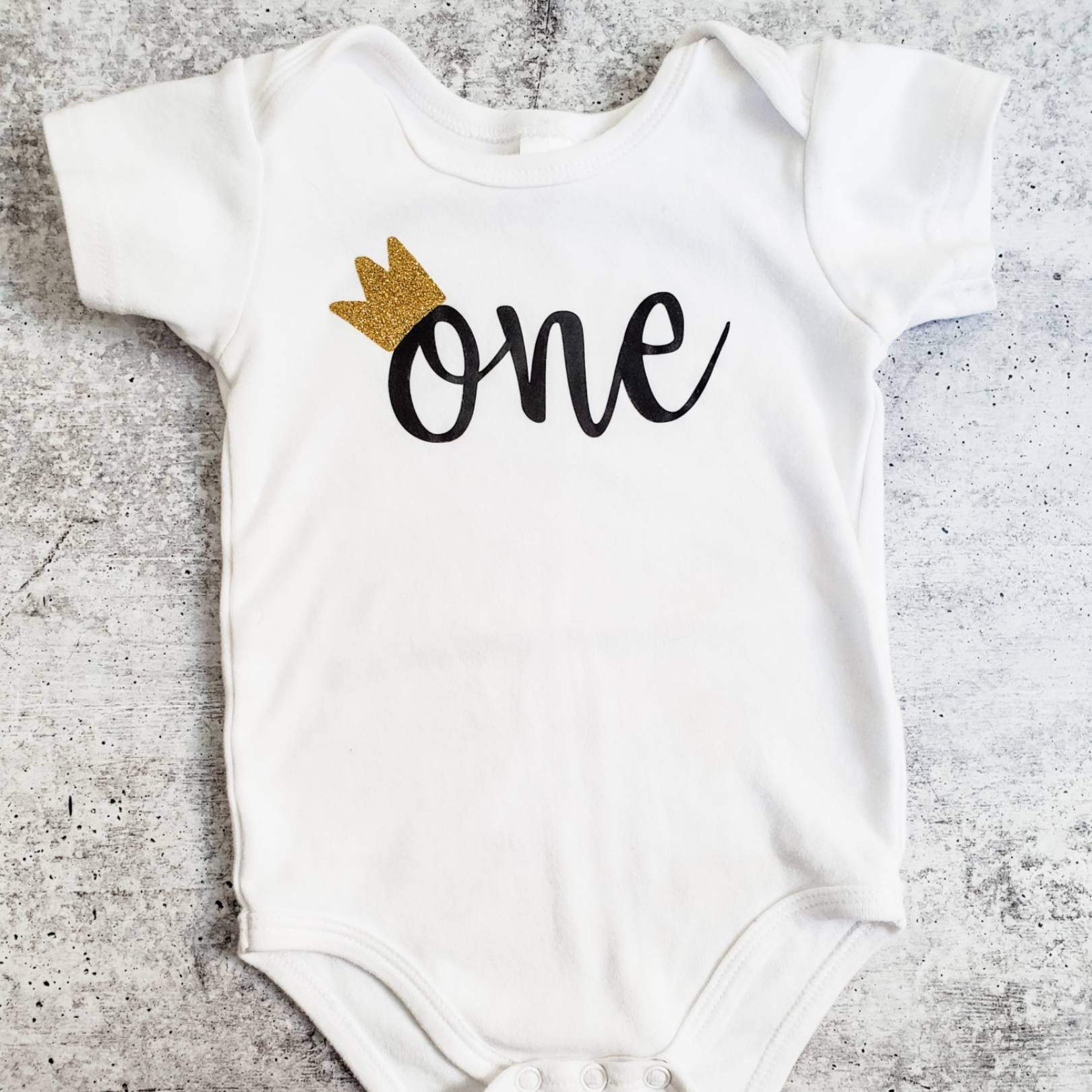 ONE Year Old Short Sleeve Baby Bodysuit Kids' Clothes La Vie Bien ONE Year Old Short Sleeve Baby Bodysuit