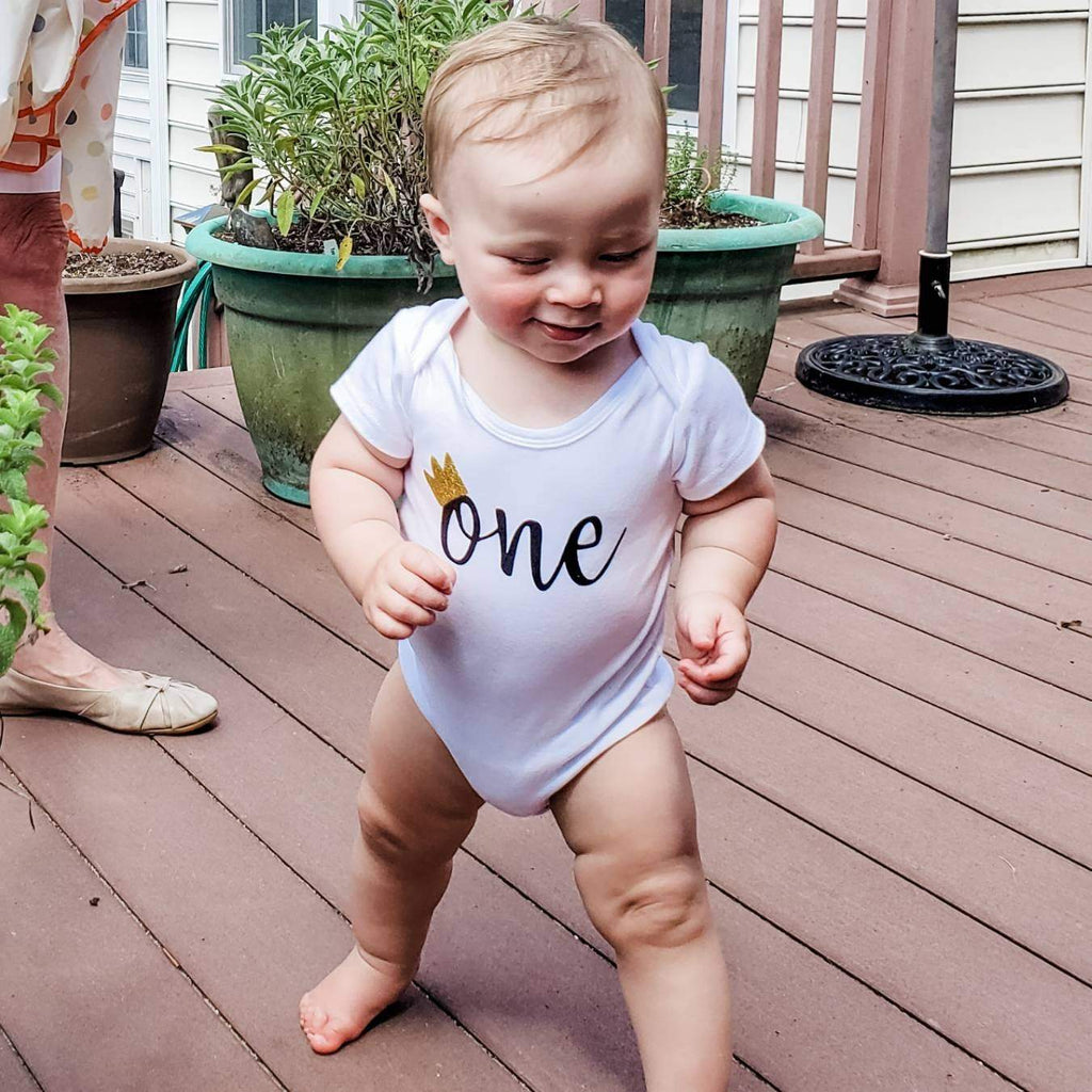 ONE Year Old Short Sleeve Baby Bodysuit Kids' Clothes La Vie Bien ONE Year Old Short Sleeve Baby Bodysuit
