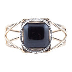 Onyx Mixed Metal Golden Cuff Bracelet by Barse Jewelry