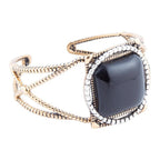 Onyx Mixed Metal Golden Cuff Bracelet by Barse Jewelry