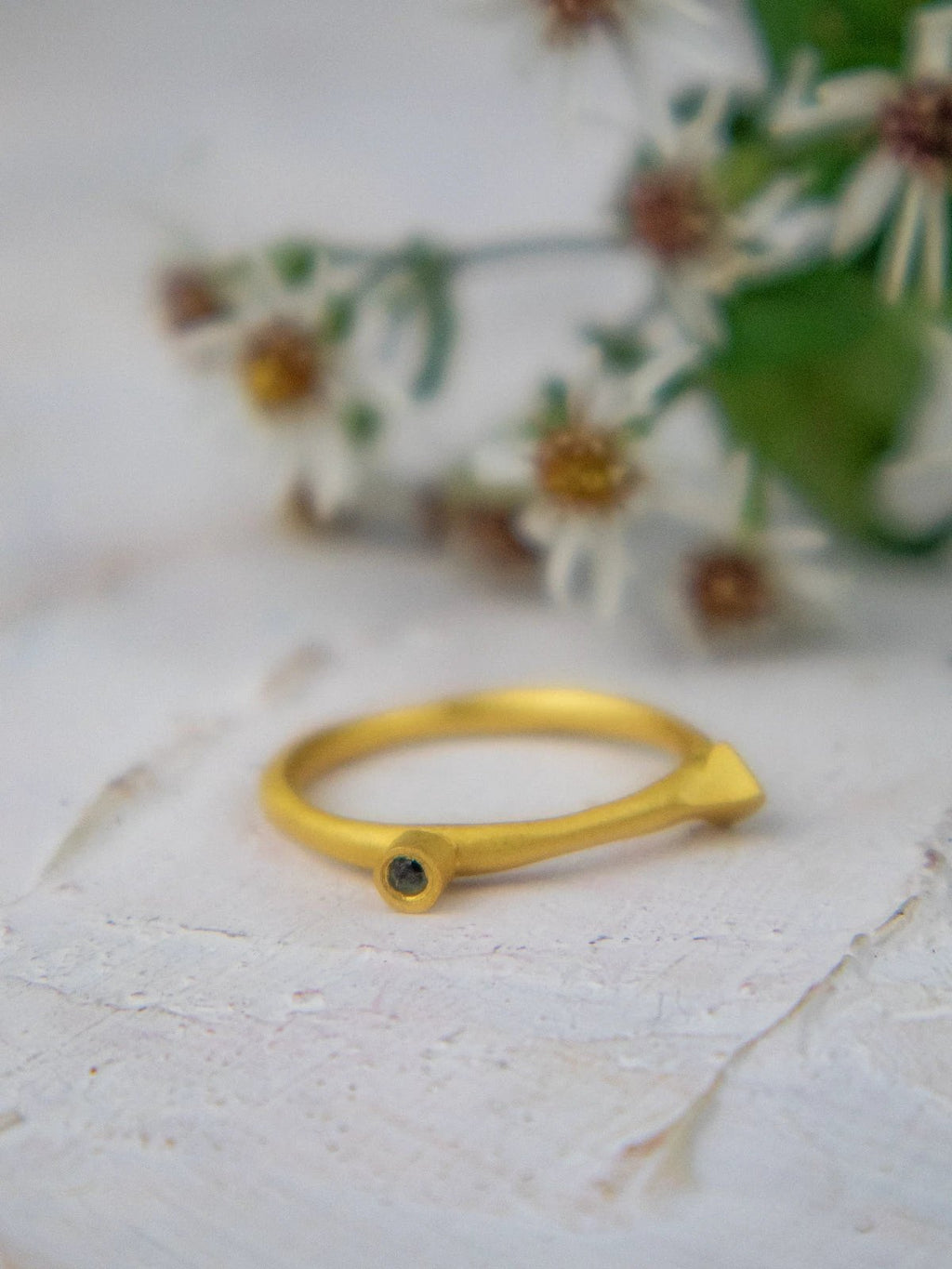 Onyx Spike Stacking Ring by Ash & Rose
