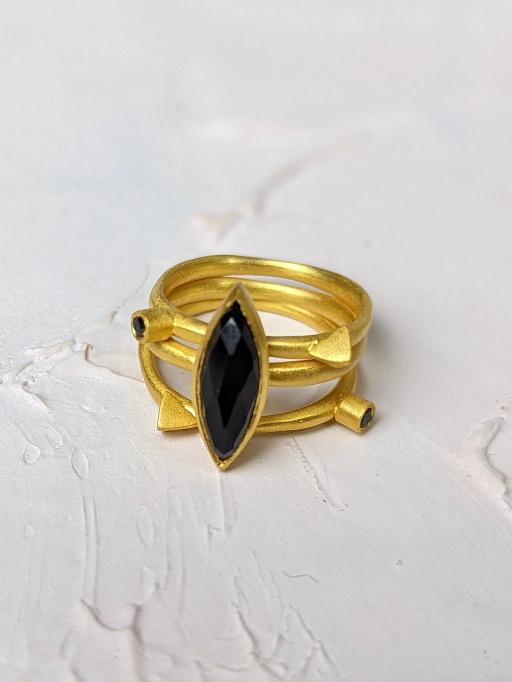 Onyx Spike Stacking Ring by Ash & Rose