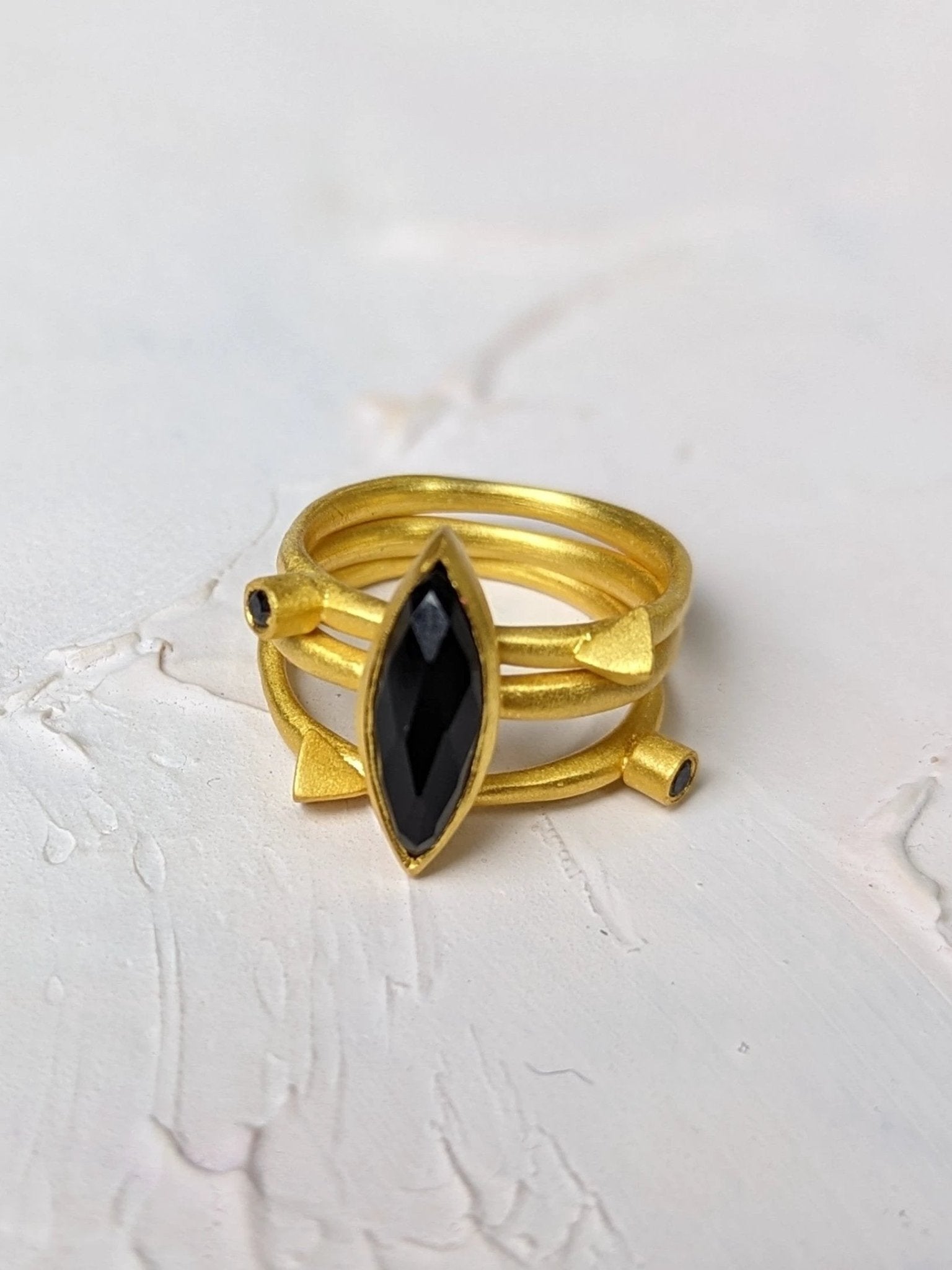 Onyx Spike Stacking Ring by Ash & Rose