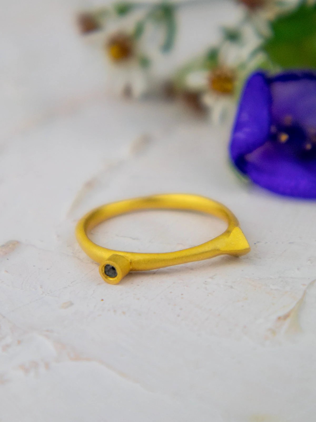 Onyx Spike Stacking Ring by Ash & Rose