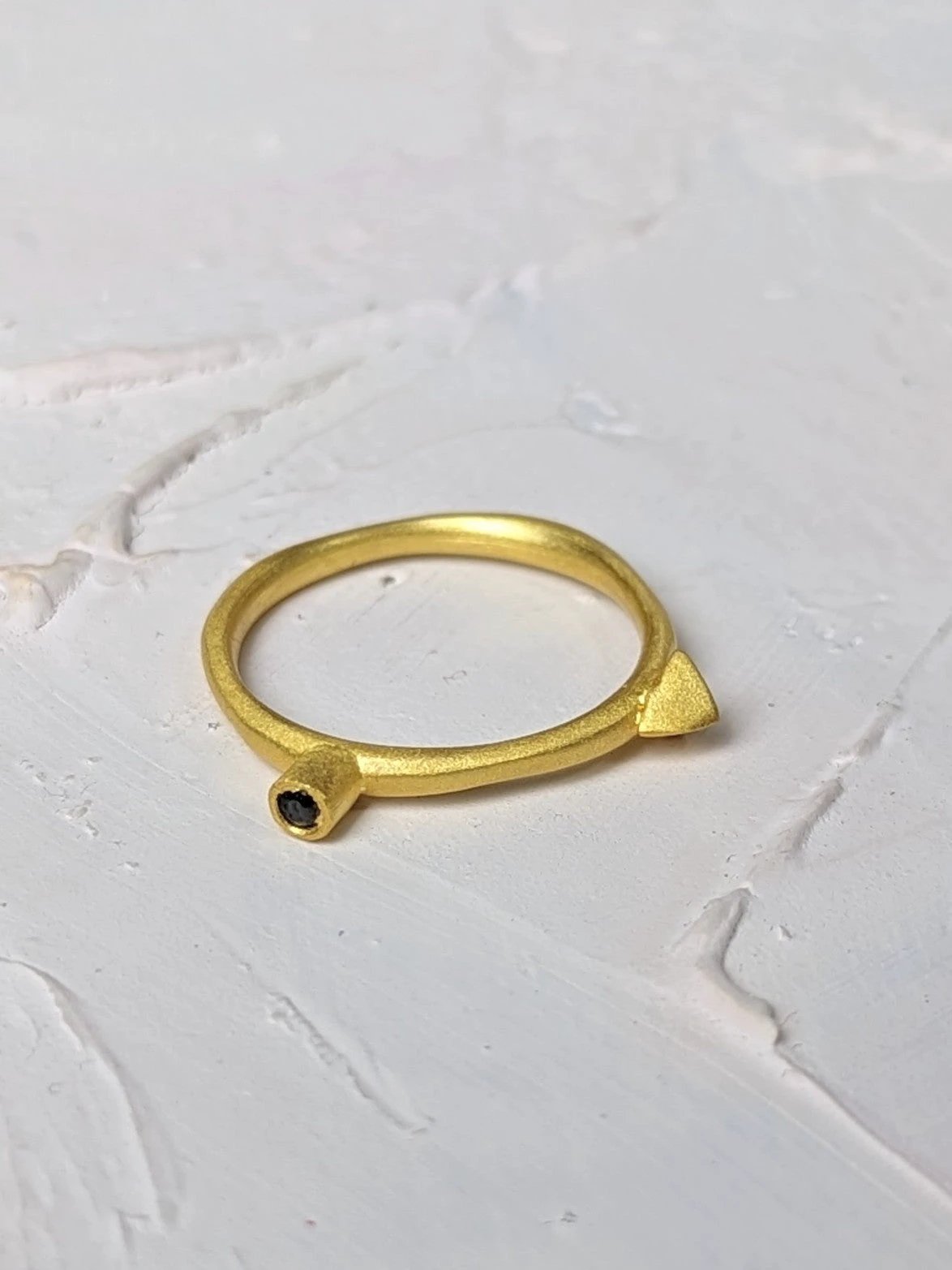 Onyx Spike Stacking Ring by Ash & Rose