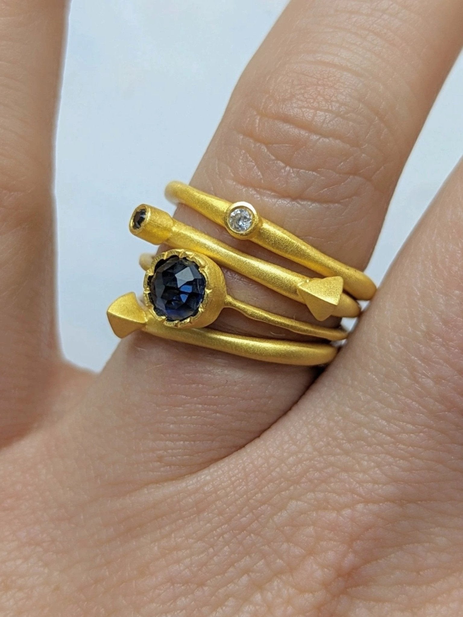 Onyx Spike Stacking Ring by Ash & Rose