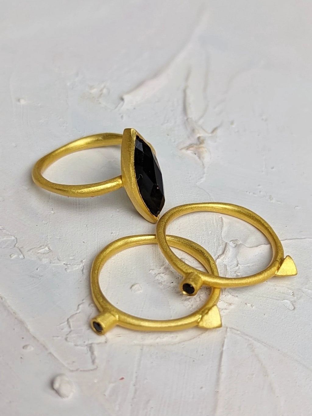 Onyx Spike Stacking Ring by Ash & Rose