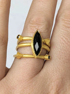 Onyx Spike Stacking Ring by Ash & Rose