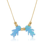 Opal Boy Girl Charms Necklace La Vie Bien Opal Boy Girl Charms Necklace