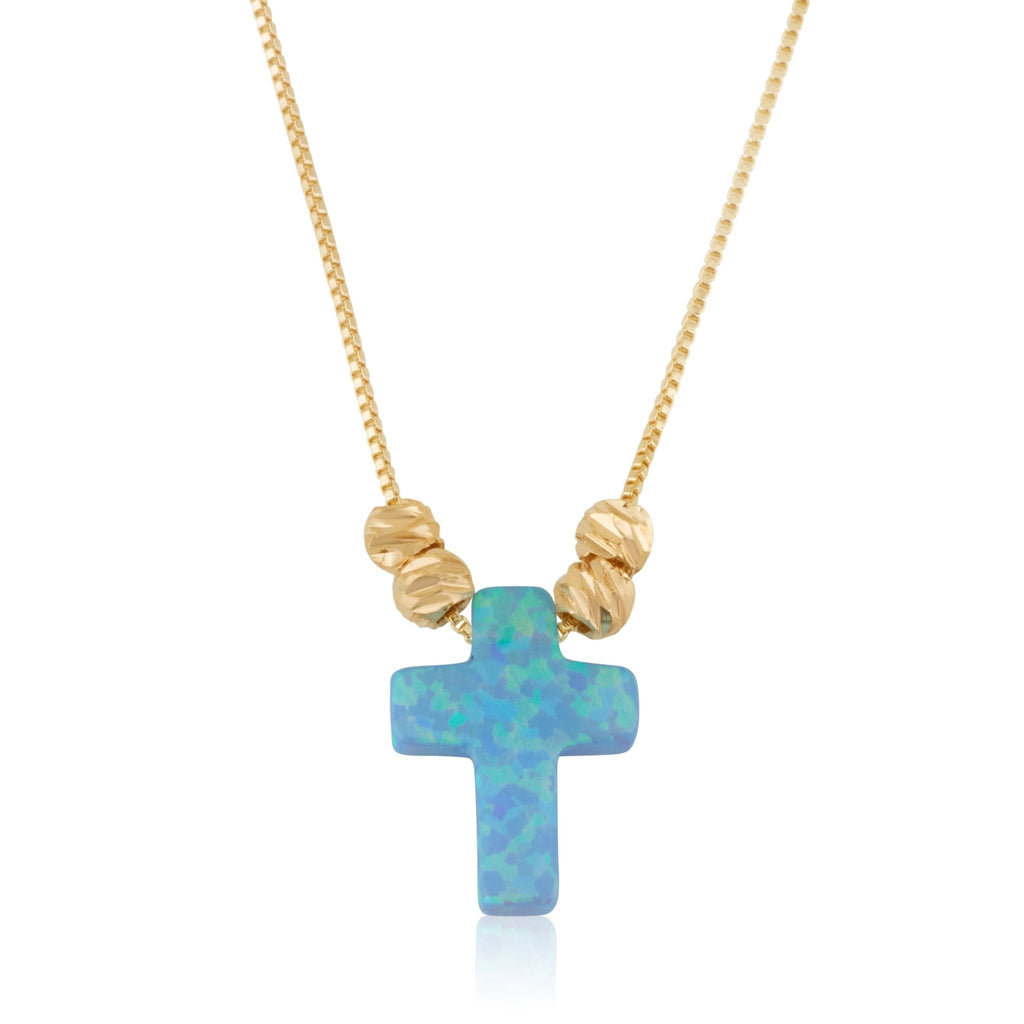 Opal Cross Necklace La Vie Bien Opal Cross Necklace