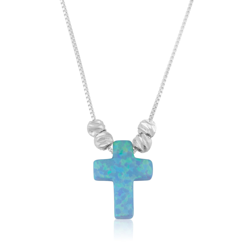 Opal Cross Necklace La Vie Bien Opal Cross Necklace