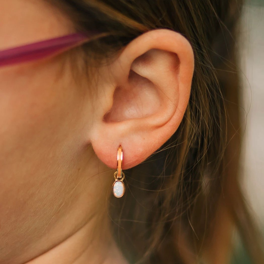 Opal Huggie Hoop Charms by Oh Clementine