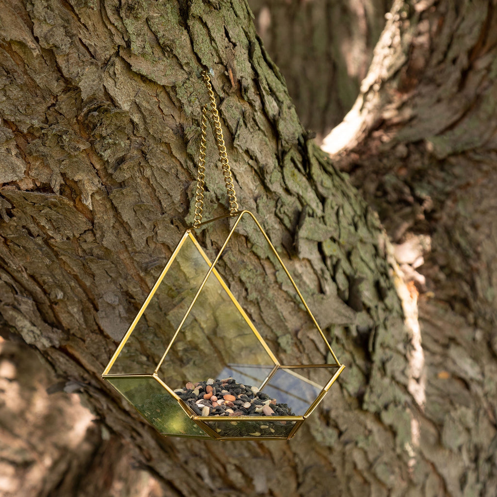 Open Air Glass Bird House Backyard Habitat La Vie Bien Open Air Glass Bird House