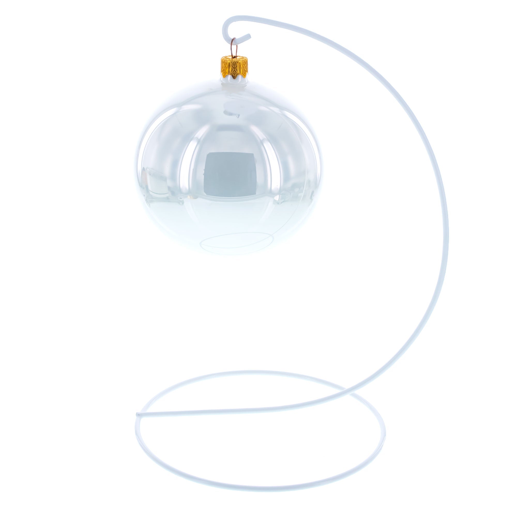 Open Frame White Painted Metal Ornament Display Stand 9.2 Inches Ornament Stands La Vie Bien Open Frame White Painted Metal Ornament Display Stand 9.2 Inches