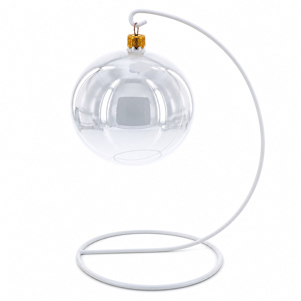 Open Frame White Painted Metal Ornament Display Stand 9.2 Inches Ornament Stands La Vie Bien Open Frame White Painted Metal Ornament Display Stand 9.2 Inches