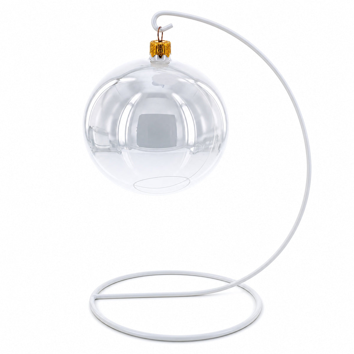 Open Frame White Painted Metal Ornament Display Stand 9.2 Inches Ornament Stands La Vie Bien Open Frame White Painted Metal Ornament Display Stand 9.2 Inches
