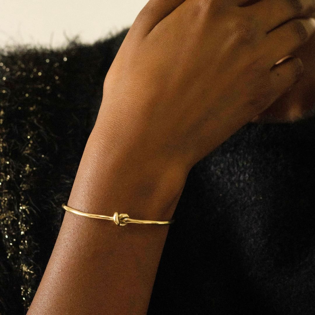 Open Knot Cuff Bracelet in Brass for Women - Tatu Bracelets La Vie Bien Open Knot Cuff Bracelet in Brass for Women - Tatu