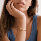 Open Knot Cuff Bracelet in Brass for Women - Tatu Bracelets La Vie Bien Open Knot Cuff Bracelet in Brass for Women - Tatu