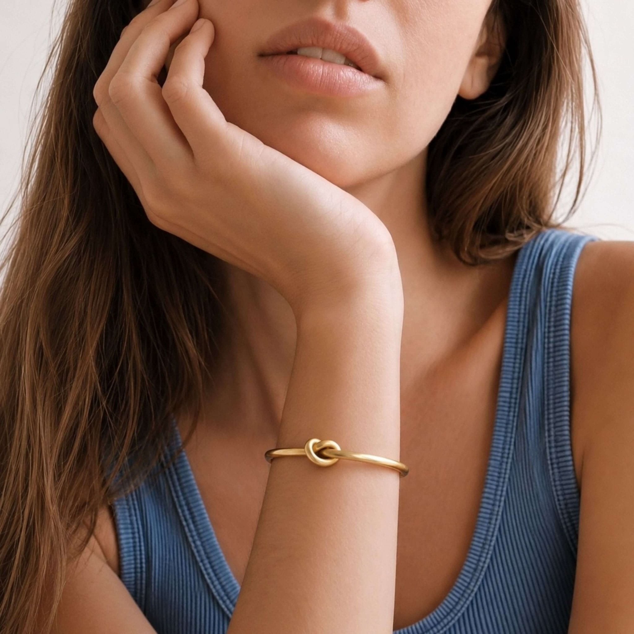 Open Knot Cuff Bracelet in Brass for Women - Tatu Bracelets La Vie Bien Open Knot Cuff Bracelet in Brass for Women - Tatu