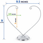 Open-Top Heart Twisted Silver Metal Ornament Display Stand 9 Inches Ornament Stands La Vie Bien Open-Top Heart Twisted Silver Metal Ornament Display Stand 9 Inches