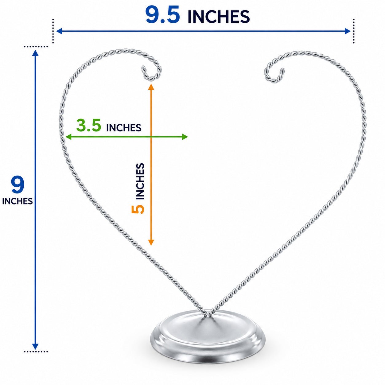 Open-Top Heart Twisted Silver Metal Ornament Display Stand 9 Inches Ornament Stands La Vie Bien Open-Top Heart Twisted Silver Metal Ornament Display Stand 9 Inches