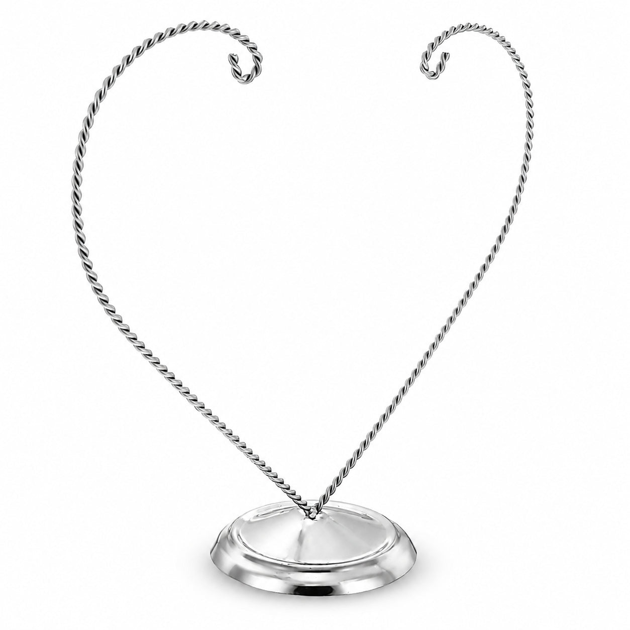 Open-Top Heart Twisted Silver Metal Ornament Display Stand 9 Inches Ornament Stands La Vie Bien Open-Top Heart Twisted Silver Metal Ornament Display Stand 9 Inches
