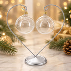 Open-Top Heart Twisted Silver Metal Ornament Display Stand 9 Inches Ornament Stands La Vie Bien Open-Top Heart Twisted Silver Metal Ornament Display Stand 9 Inches