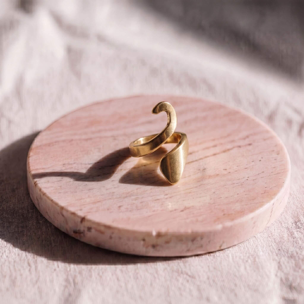 Open Wrap Initial Ring for Women - Kivuli Rings La Vie Bien Open Wrap Initial Ring for Women - Kivuli