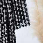 Openwork Lace Knit Open Abaya(MOA327)